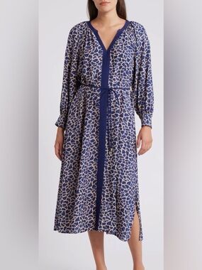 Women’s Tommy Bahama Safari Spots Puff Sleeve Midi Dress - Size Small